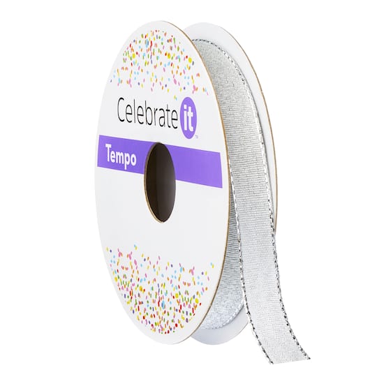 3/8" x 5yd. Metallic Wired Ribbon by Celebrate It® Tempo™
